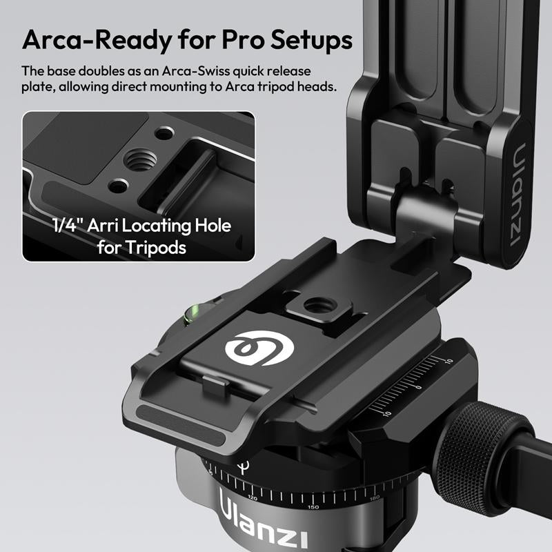 ULANZI Magnetic Phone Tripod for Iphone, MA38 Portable Phone Holder Mini Tripod for Magsafe with Double-Sided Strong Magnetic 1/4'' Arri Locating Hole Foldable Hook for Iphone 16 15 14 13 12