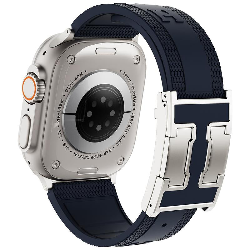 CRAZY GRASS Magnetic Silicone Band for 49Mm 46Mm 45Mm 44Mm Square Smartwatch Strap for Him Father'S Day Gift Designer Replacement Adjustable Watch Band Wearable[Watch NOT INCLUDED]