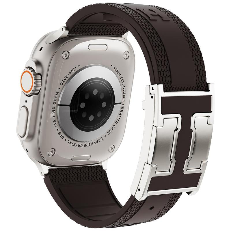 CRAZY GRASS Magnetic Silicone Band for 49Mm 46Mm 45Mm 44Mm Square Smartwatch Strap for Him Father'S Day Gift Designer Replacement Adjustable Watch Band Wearable[Watch NOT INCLUDED]