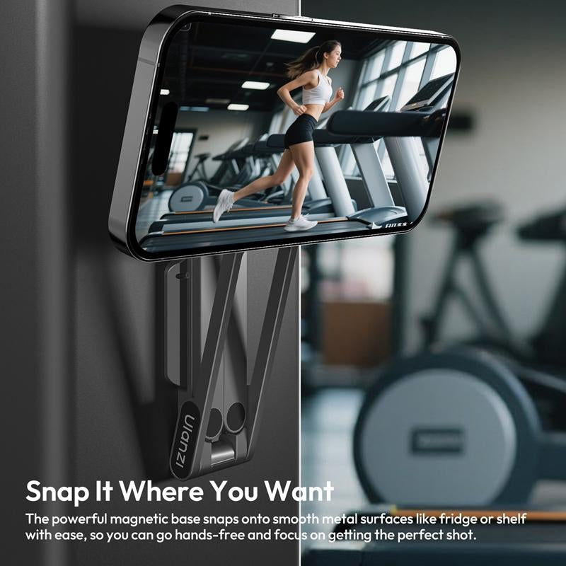 ULANZI Magnetic Phone Tripod for Iphone, MA38 Portable Phone Holder Mini Tripod for Magsafe with Double-Sided Strong Magnetic 1/4'' Arri Locating Hole Foldable Hook for Iphone 16 15 14 13 12