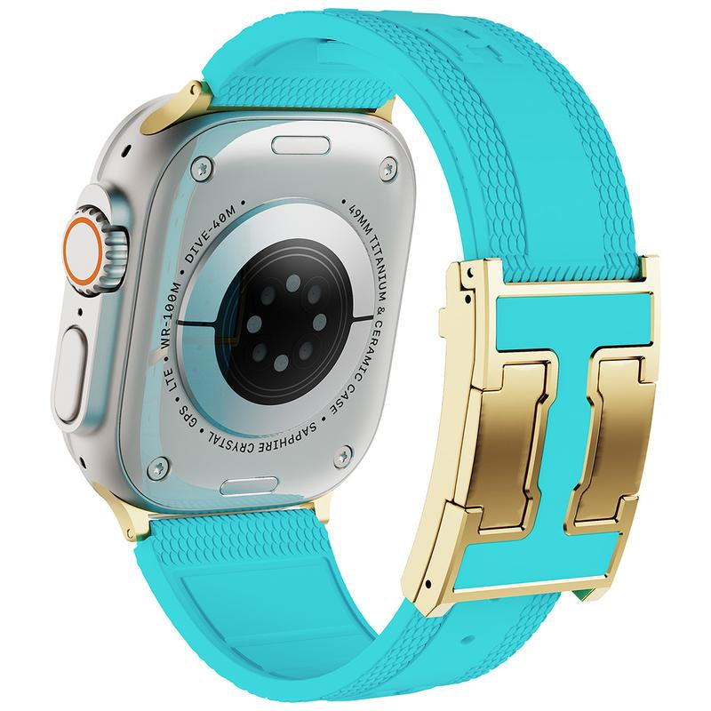 CRAZY GRASS Magnetic Silicone Band for 49Mm 46Mm 45Mm 44Mm Square Smartwatch Strap for Him Father'S Day Gift Designer Replacement Adjustable Watch Band Wearable[Watch NOT INCLUDED]