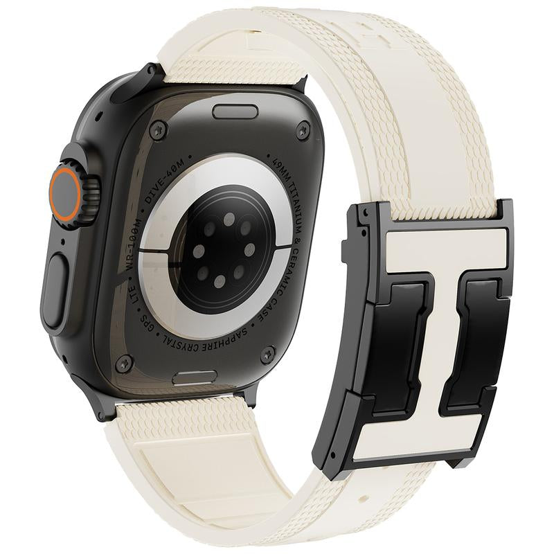 CRAZY GRASS Magnetic Silicone Band for 49Mm 46Mm 45Mm 44Mm Square Smartwatch Strap for Him Father'S Day Gift Designer Replacement Adjustable Watch Band Wearable[Watch NOT INCLUDED]