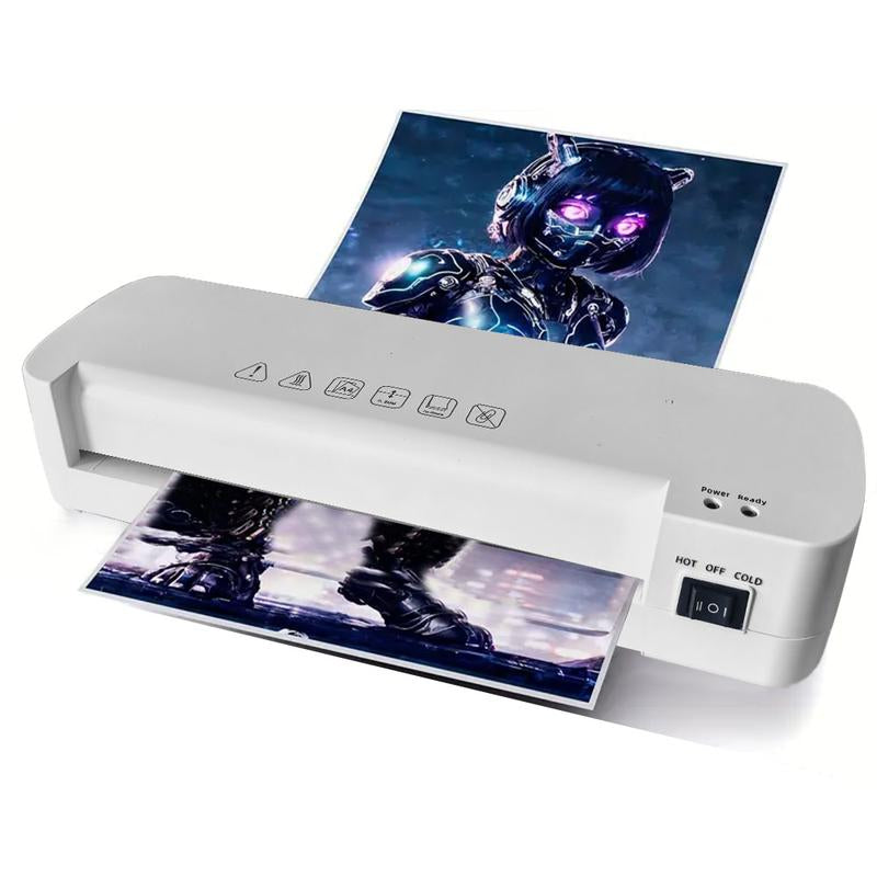 9-Inch Thermal Laminator, Easy to Operate Only 4 Minutes to Heatup with Never Jam Technology for Documents/Posters/Photos,Personal Laminator, Simple and Convenient for Home, Office Andschool -White