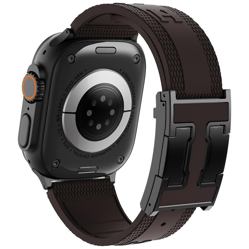 CRAZY GRASS Magnetic Silicone Band for 49Mm 46Mm 45Mm 44Mm Square Smartwatch Strap for Him Father'S Day Gift Designer Replacement Adjustable Watch Band Wearable[Watch NOT INCLUDED]