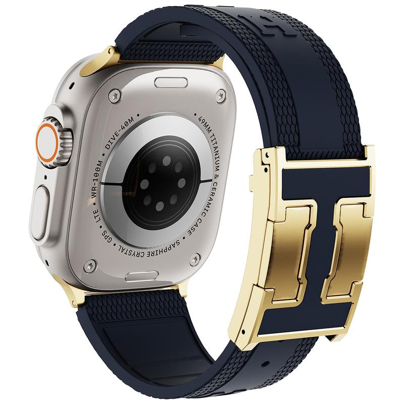 CRAZY GRASS Magnetic Silicone Band for 49Mm 46Mm 45Mm 44Mm Square Smartwatch Strap for Him Father'S Day Gift Designer Replacement Adjustable Watch Band Wearable[Watch NOT INCLUDED]