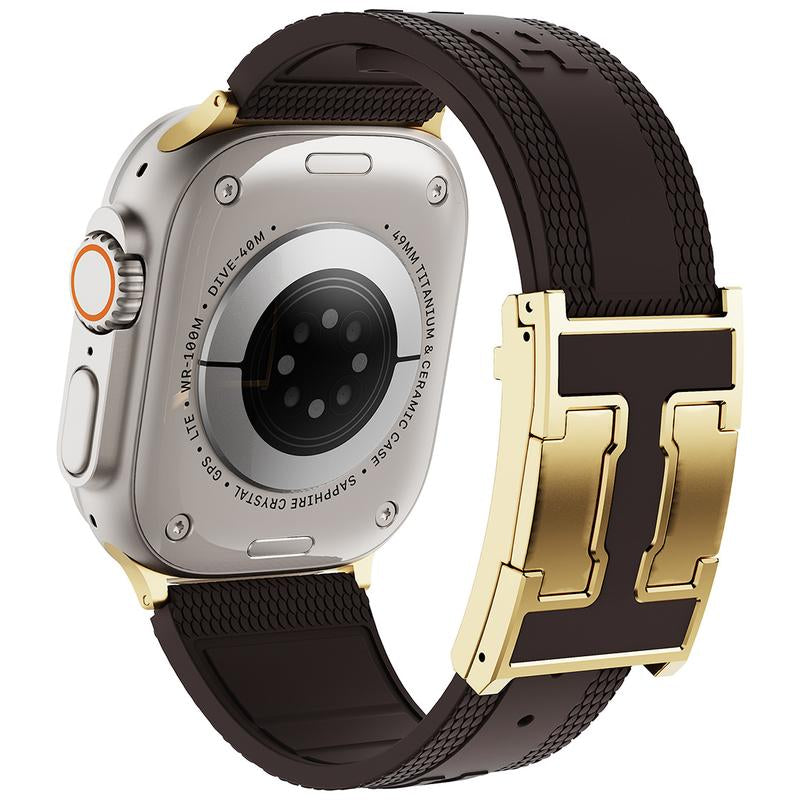 CRAZY GRASS Magnetic Silicone Band for 49Mm 46Mm 45Mm 44Mm Square Smartwatch Strap for Him Father'S Day Gift Designer Replacement Adjustable Watch Band Wearable[Watch NOT INCLUDED]