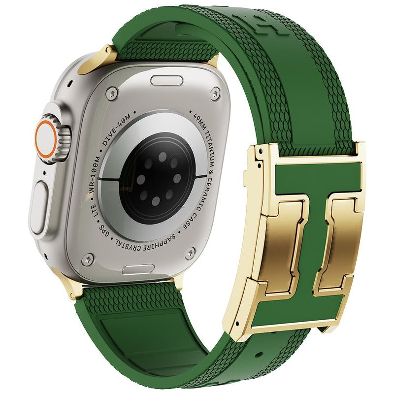 CRAZY GRASS Magnetic Silicone Band for 49Mm 46Mm 45Mm 44Mm Square Smartwatch Strap for Him Father'S Day Gift Designer Replacement Adjustable Watch Band Wearable[Watch NOT INCLUDED]