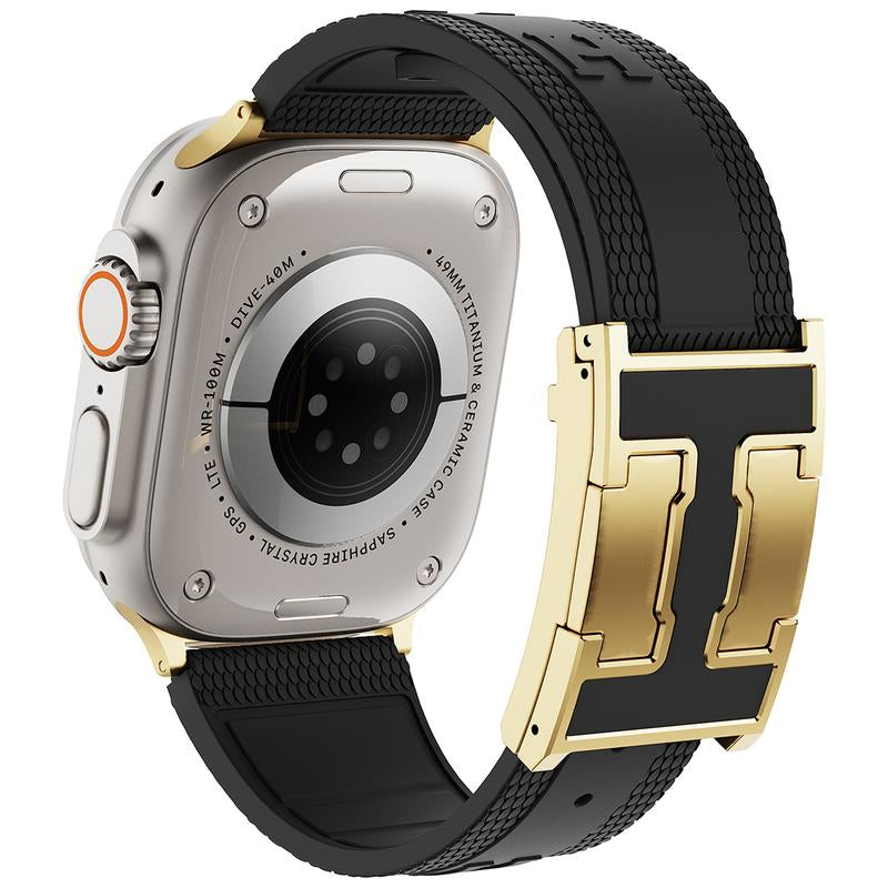 CRAZY GRASS Magnetic Silicone Band for 49Mm 46Mm 45Mm 44Mm Square Smartwatch Strap for Him Father'S Day Gift Designer Replacement Adjustable Watch Band Wearable[Watch NOT INCLUDED]